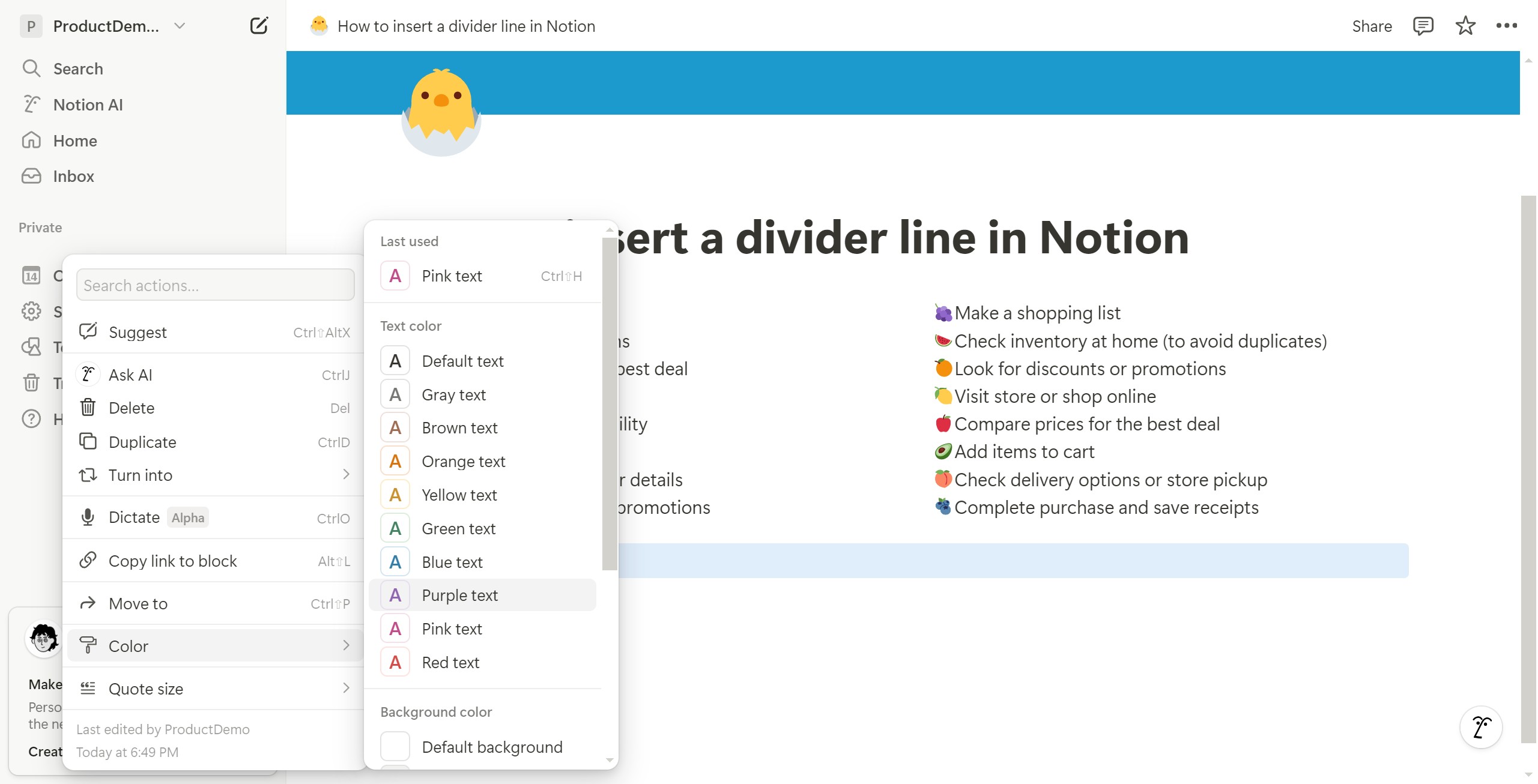 <p>Choose a color for your divider.</p>