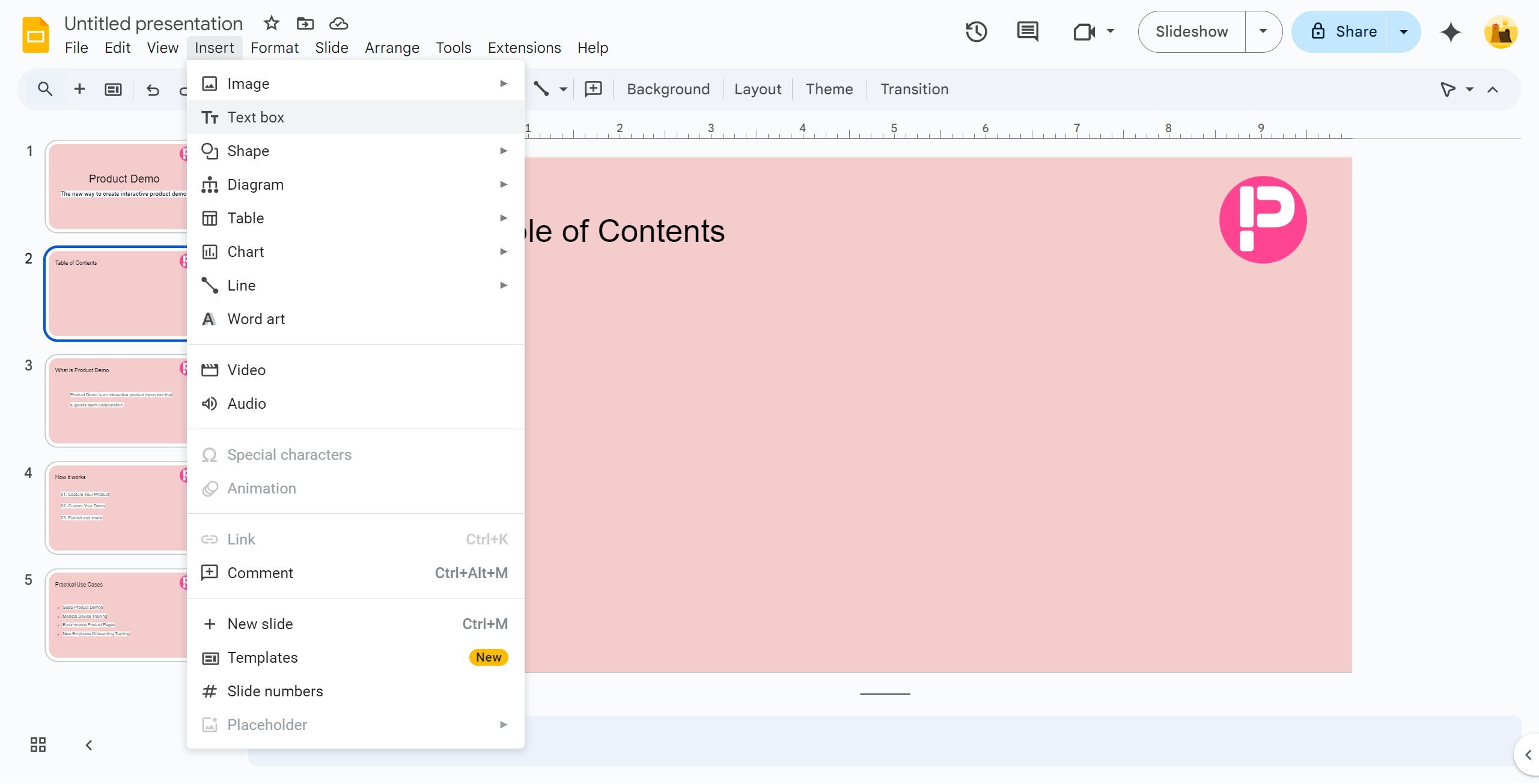 <p>Click Text box.</p>