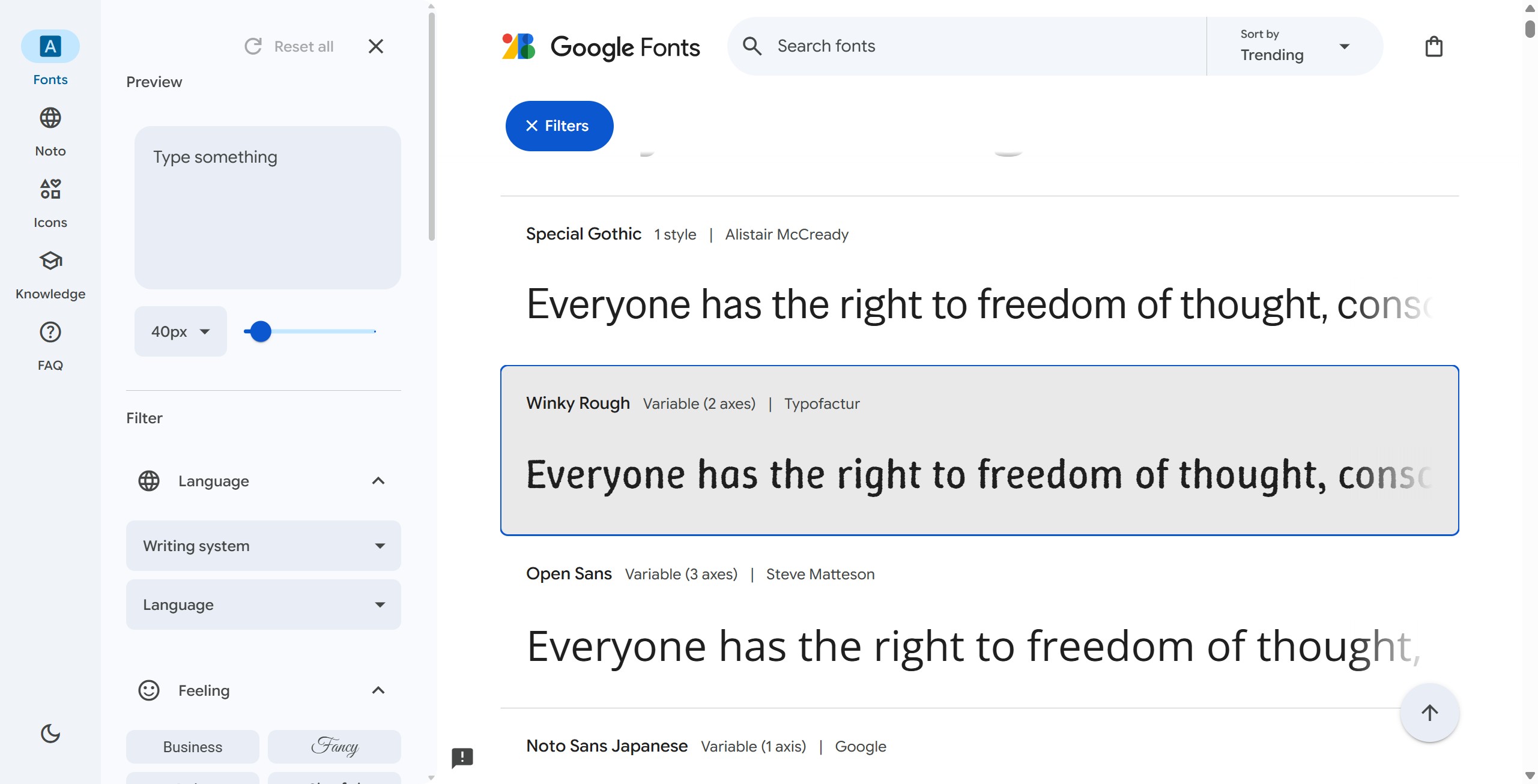 <p>After installing go to a font website and choose the font you want I’ll use <strong><em><a href="https://fonts.google.com/" rel="noopener noreferrer" target="_blank">Google Fonts </a></em></strong>as an example.</p>