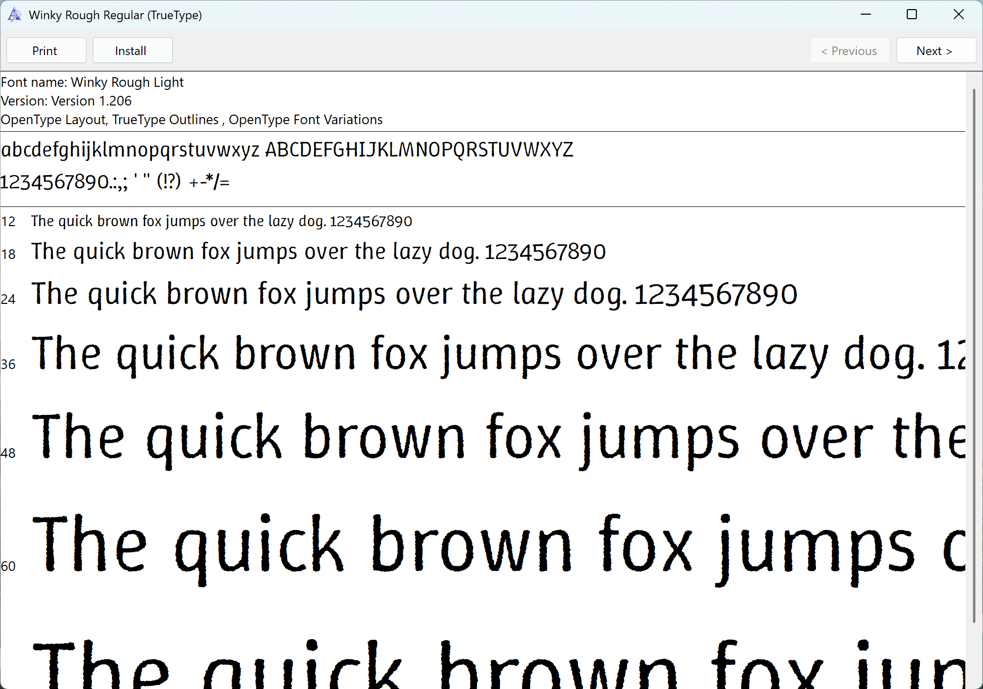 <p>Open the file locally you will usually see several files choose the one ending in .TTF or .OTF open it and click here to install.</p>