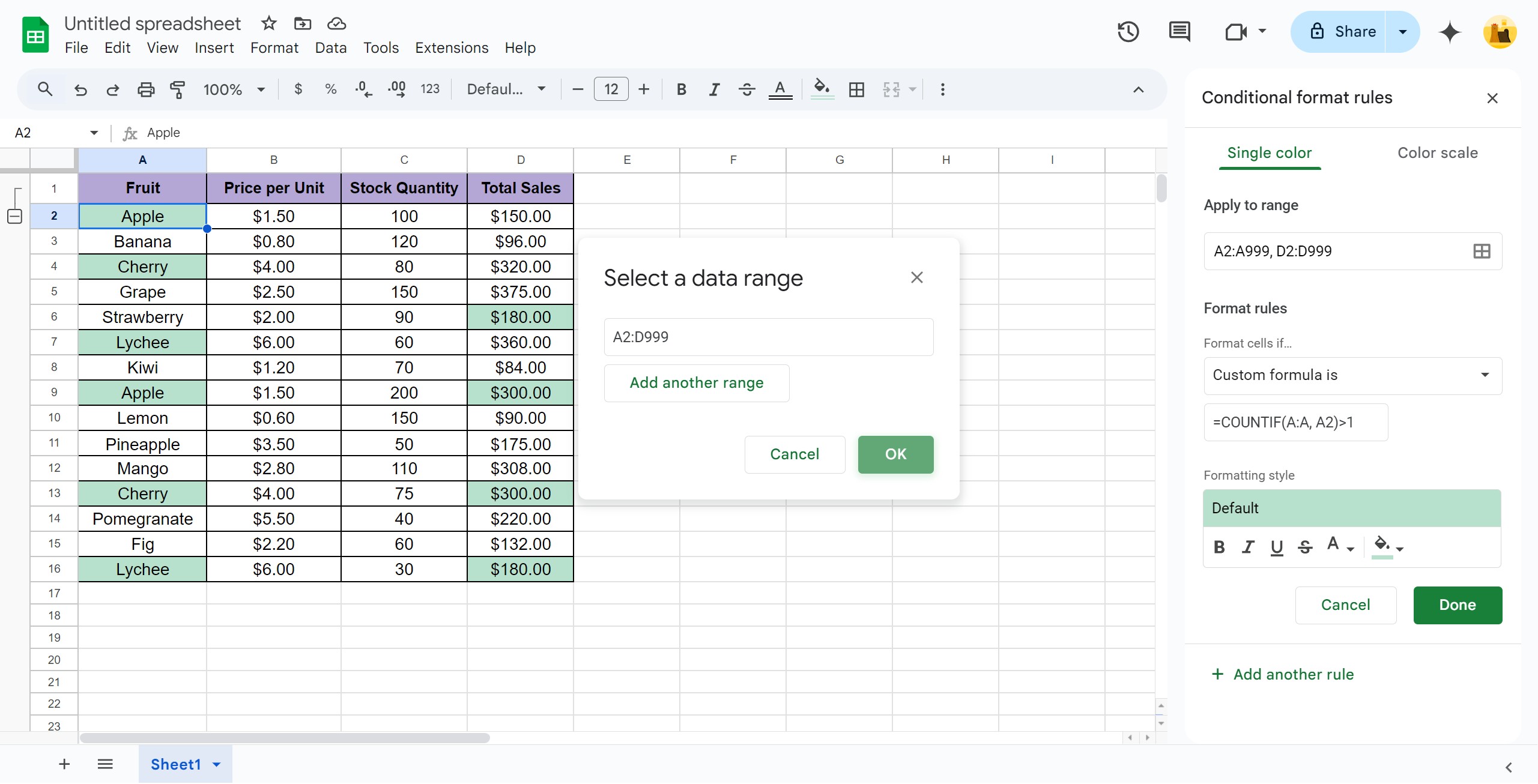 <p>Change the apply range to the entire table.</p>