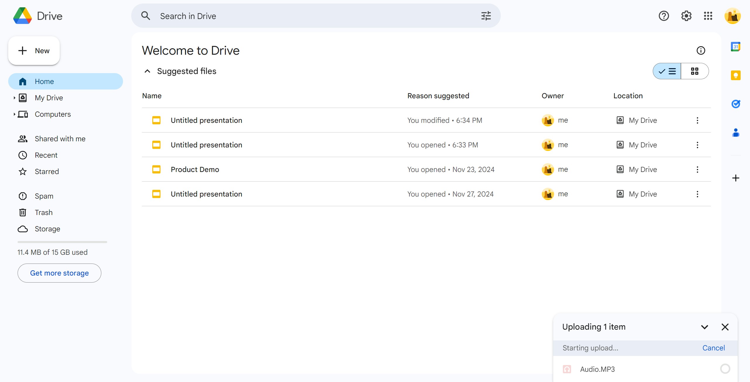 <p>After the upload is complete, refresh the page and it will appear.</p>
