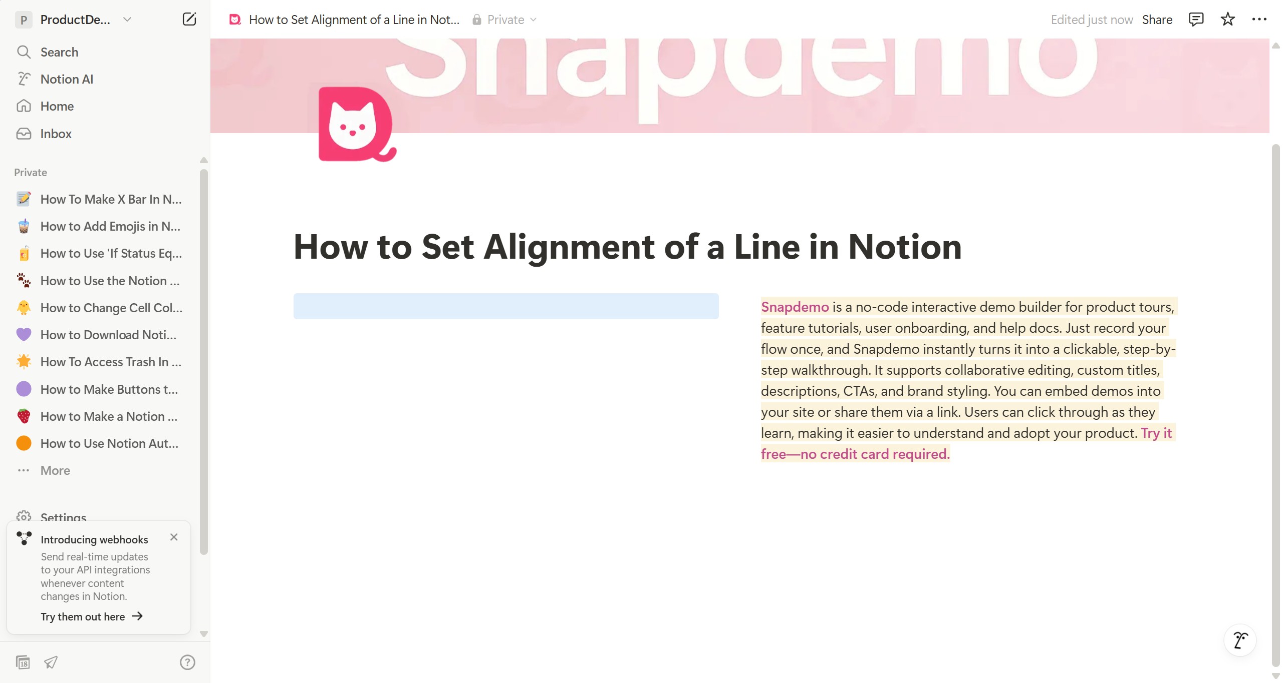 <p>You can see the blank text block has been placed successfully, repeat the same steps to create another text block.</p>