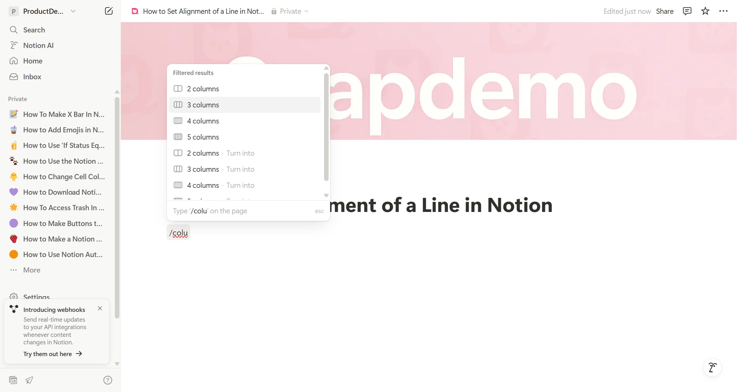 <p>Click "3 columns"</p>