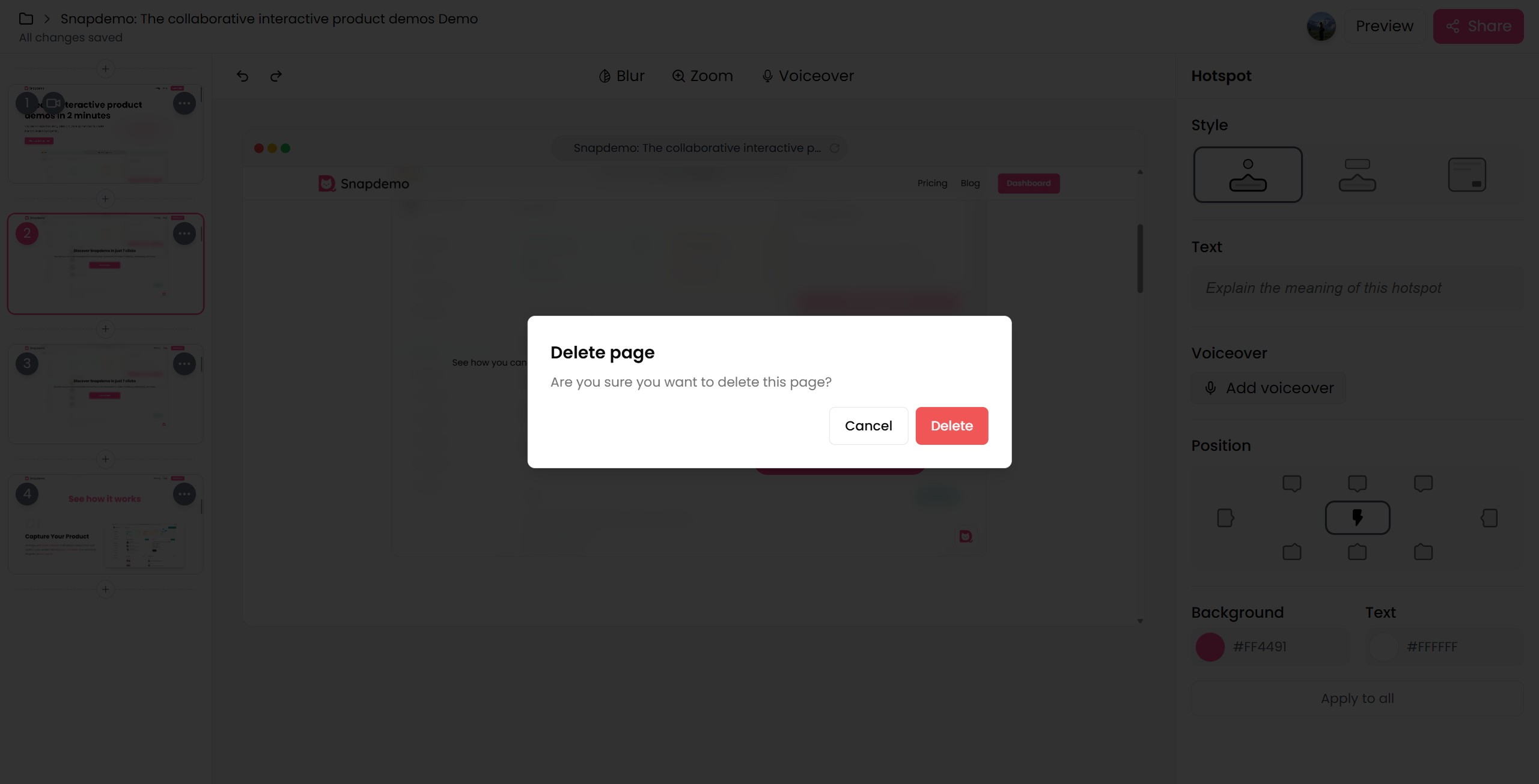 <p>Click the "Delete" button</p>