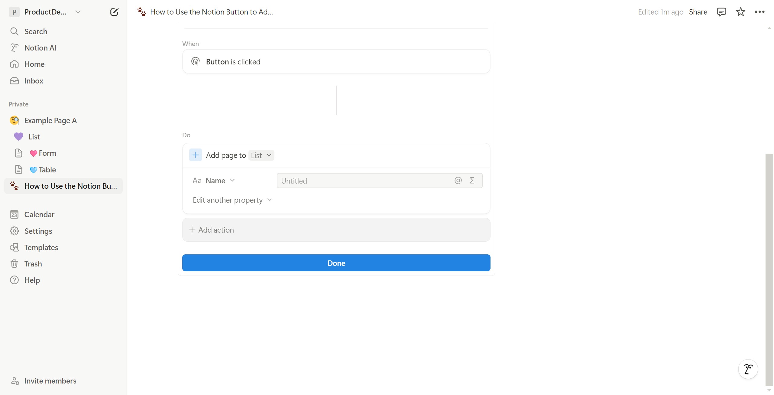 <p>Click Add action again.</p>