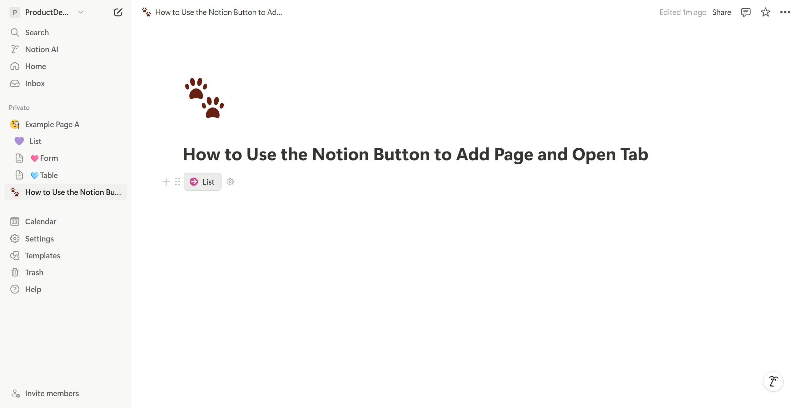<p>Now, click the created button.</p>