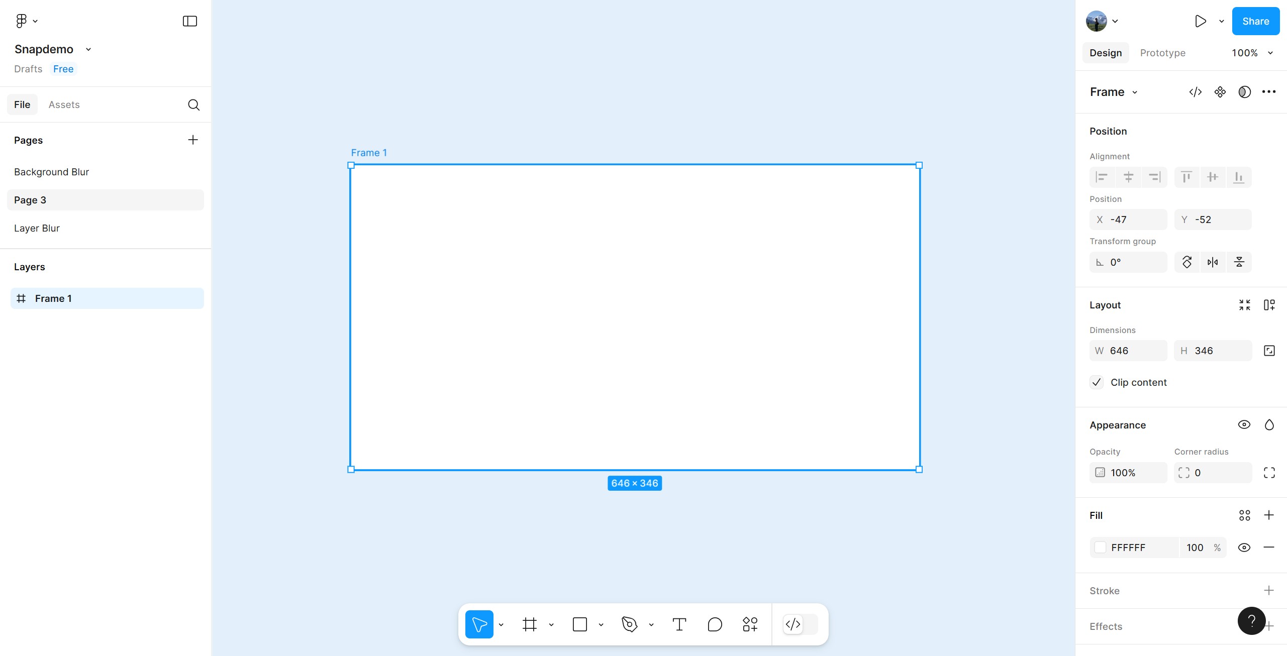 <p>Select the frame and click Fill.</p>