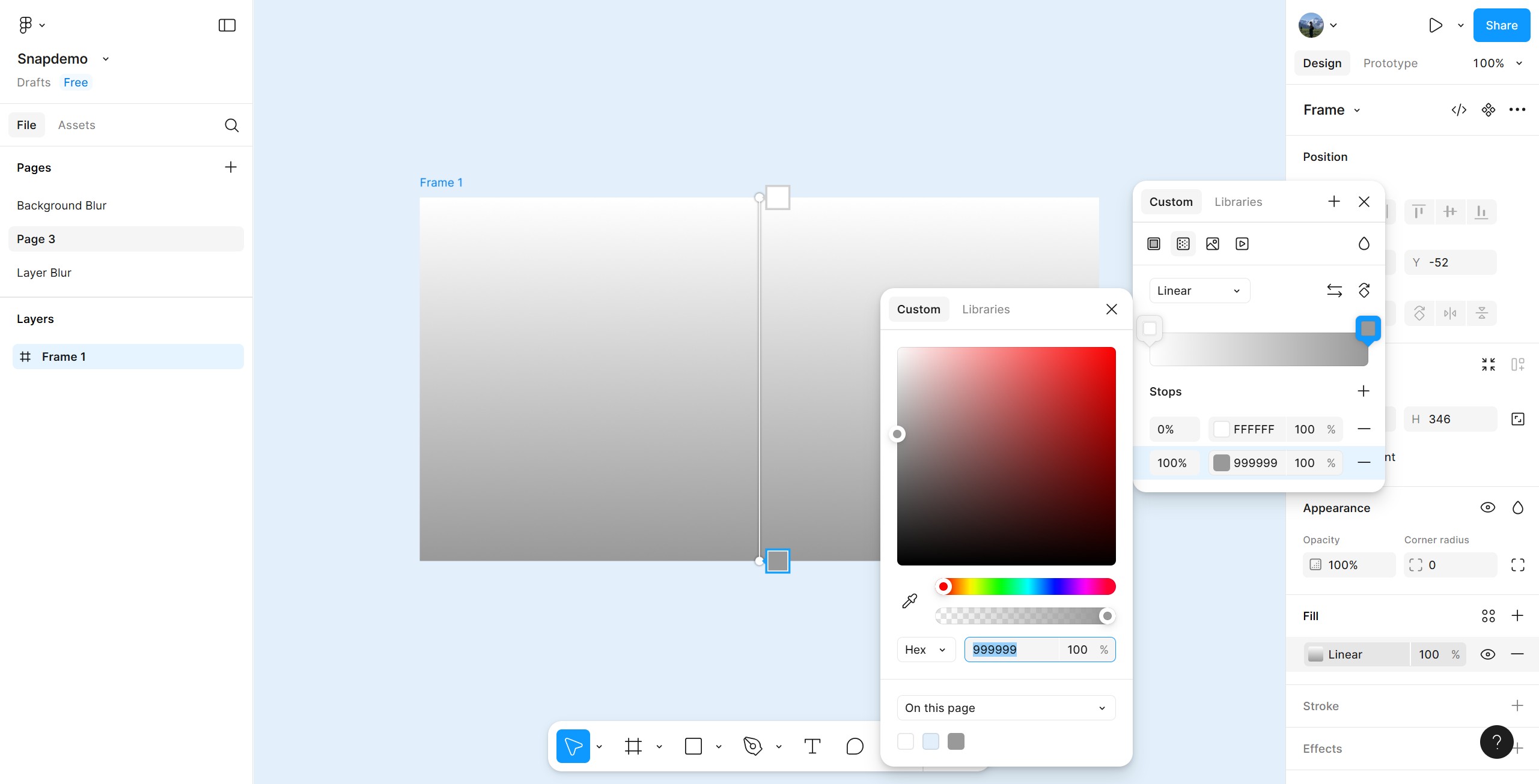 <p>It usually defaults to a gray-white gradient. Click here to change the color.</p>