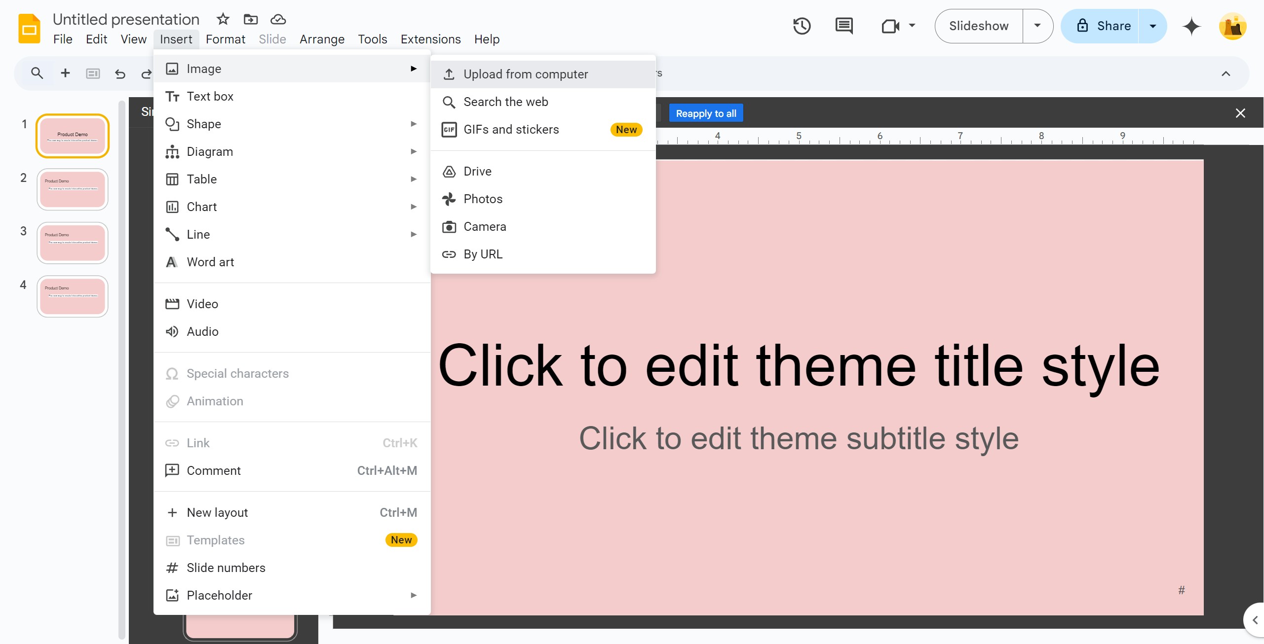 <p>Click Upload from computer</p>