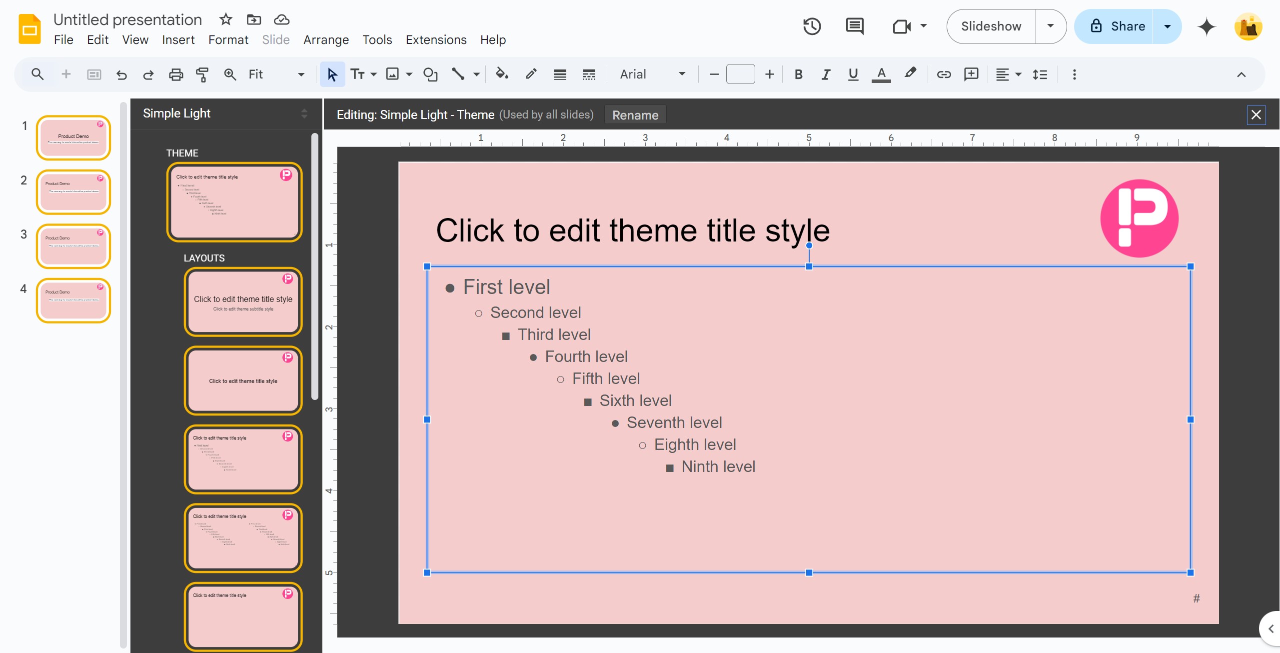 <p>Once adjusted, close the master slide.</p>