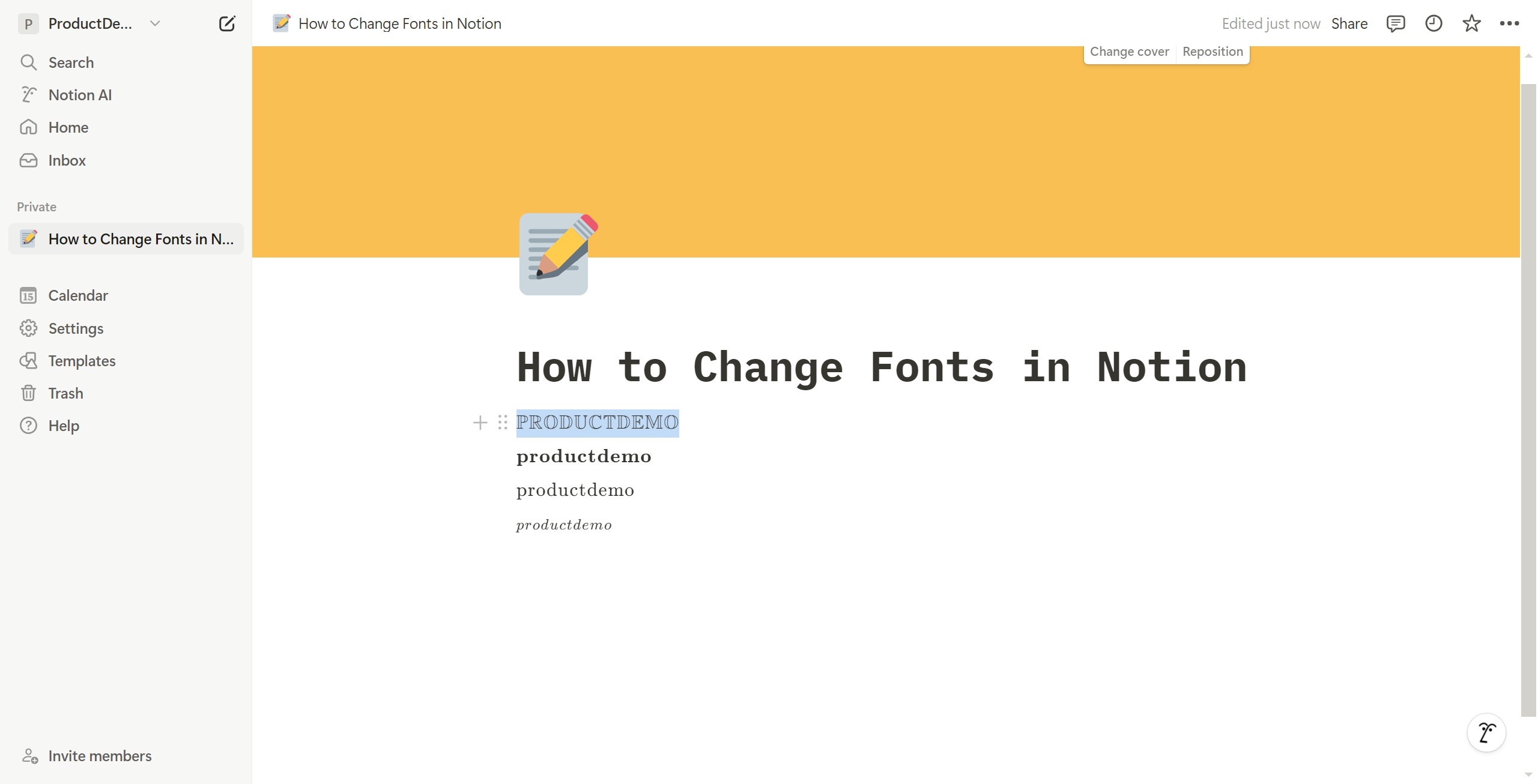 <p>Click PRODUCTDEMO</p>