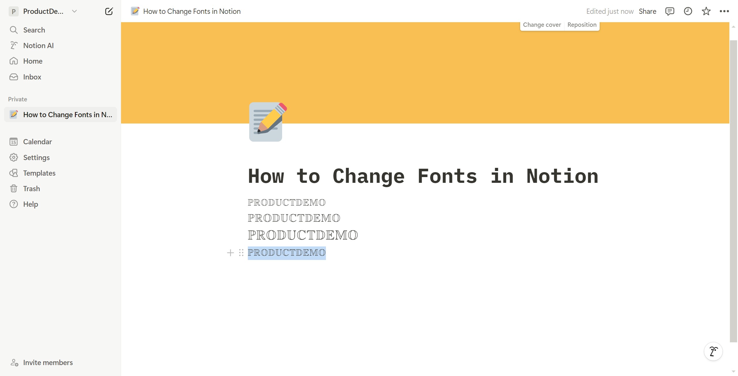 <p>Click PRODUCTDEMO</p>