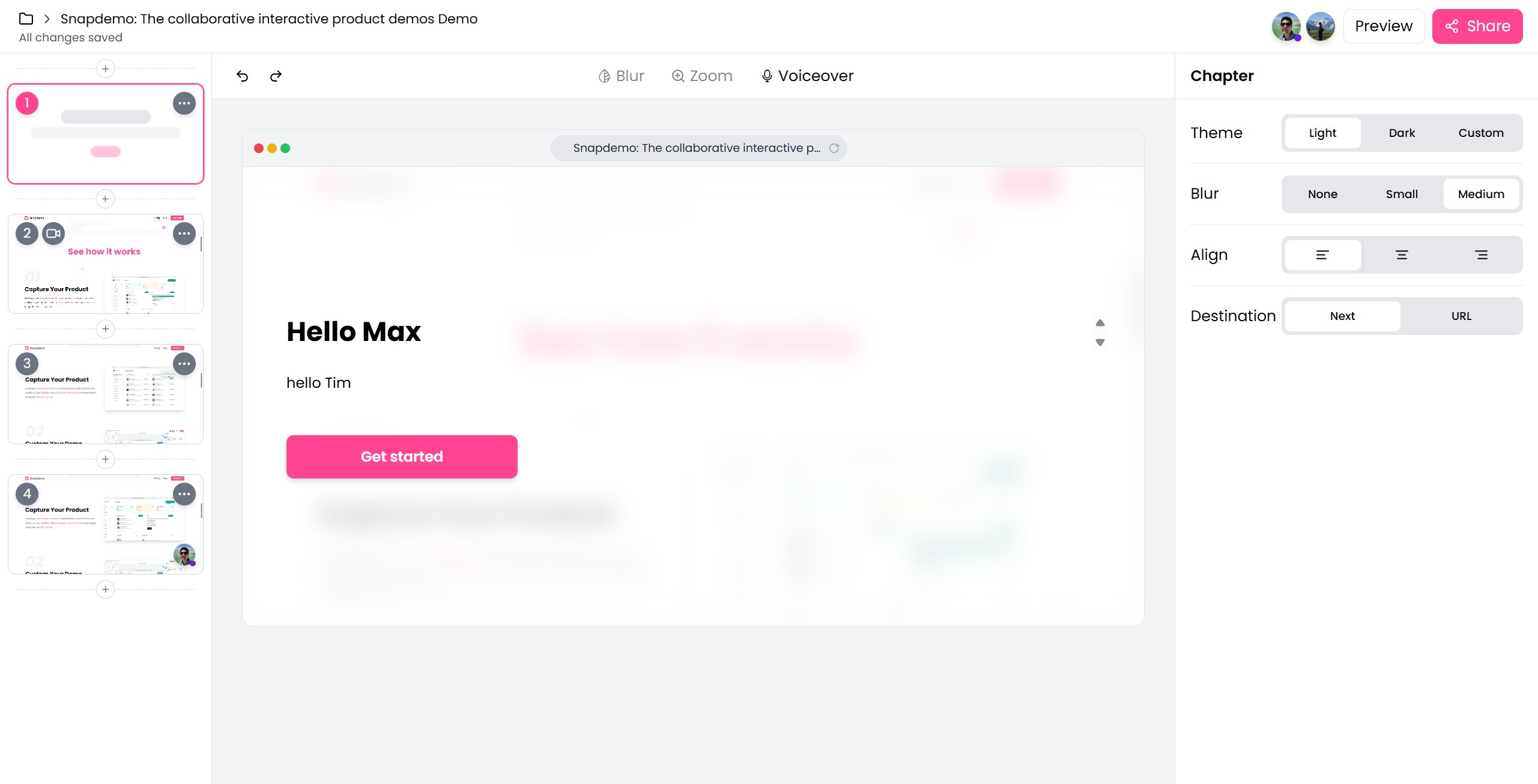 <p>Click "Snapdemo: The collaborative interactive product demos Demo"</p>