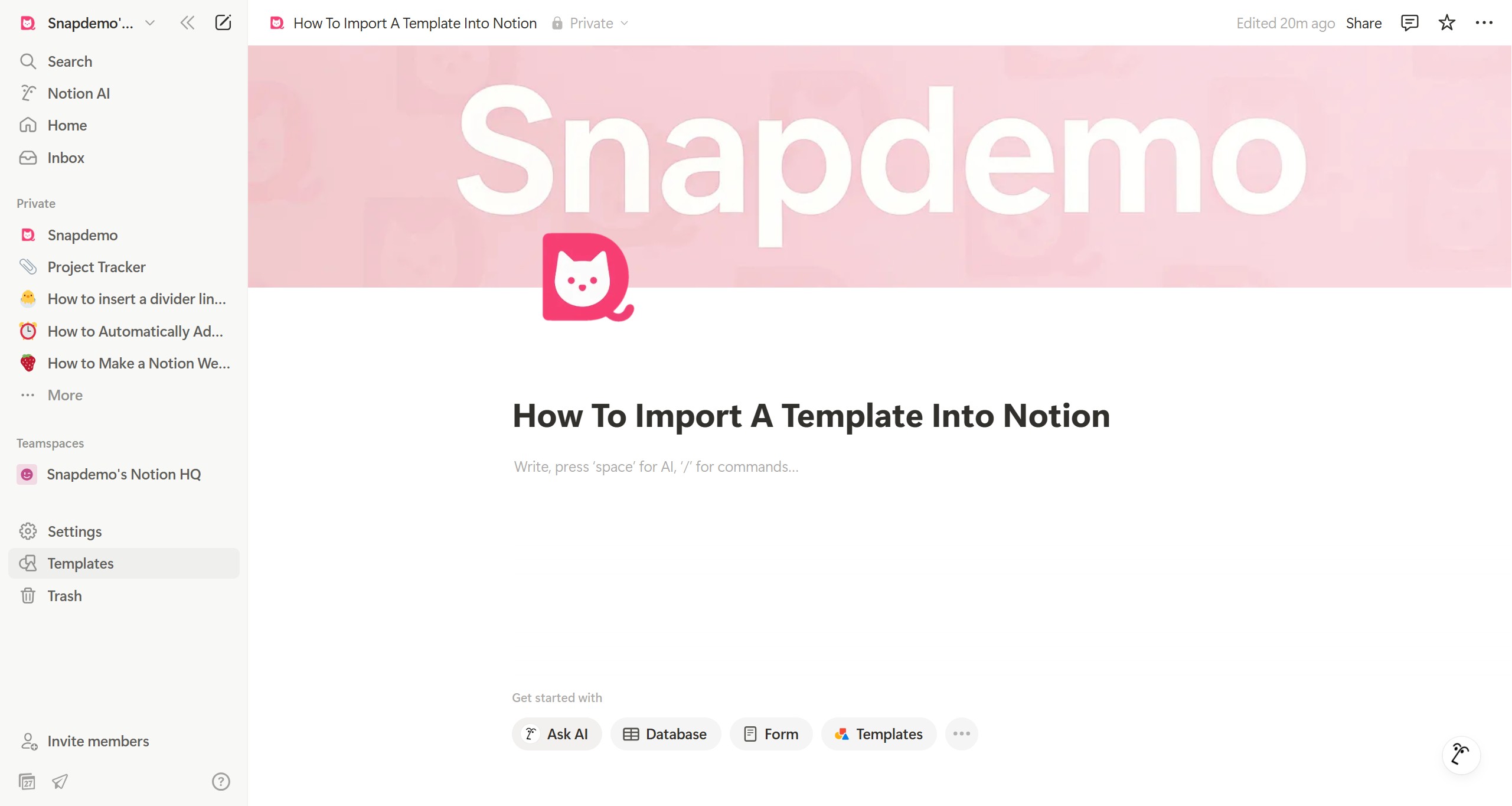 <p>Click Templates.</p>