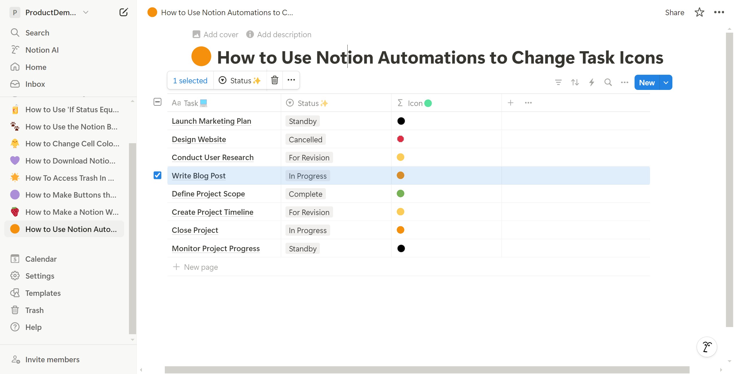 <p>Click How to Use Notion Automations to Change Task Icons</p>