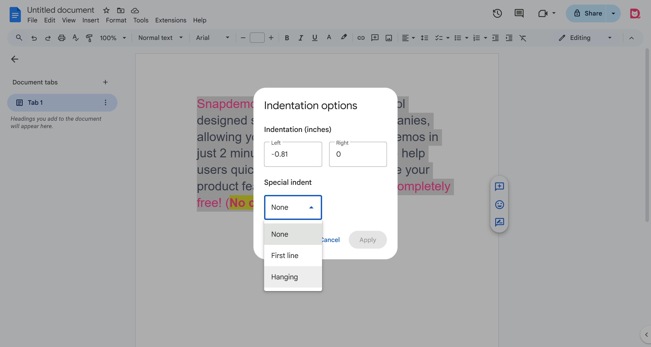 <p>Select Hanging under Special indent.</p>