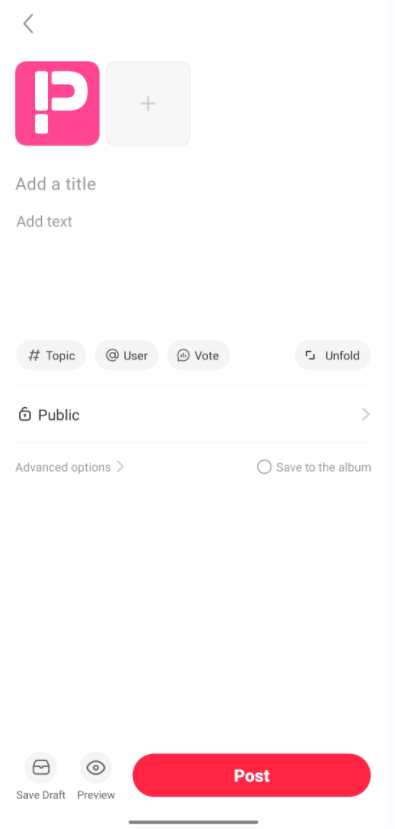 <p>Click here to select the visibility range of the post.</p>