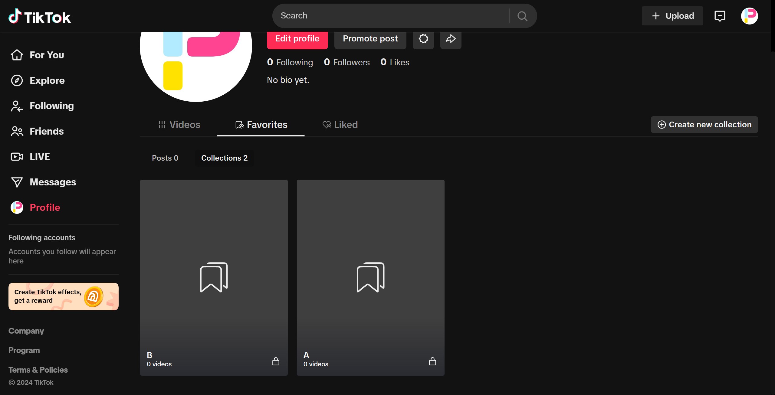 <p>Click Collections</p>