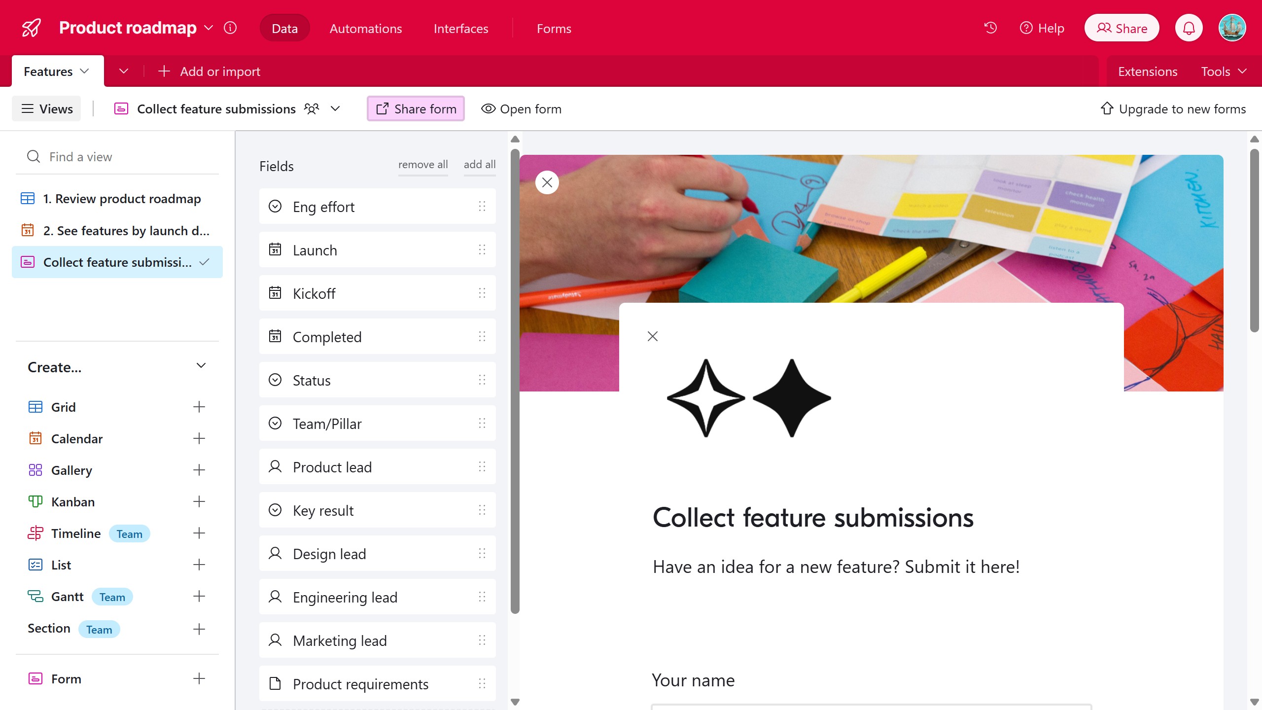 <p>Click "Share form"</p>
