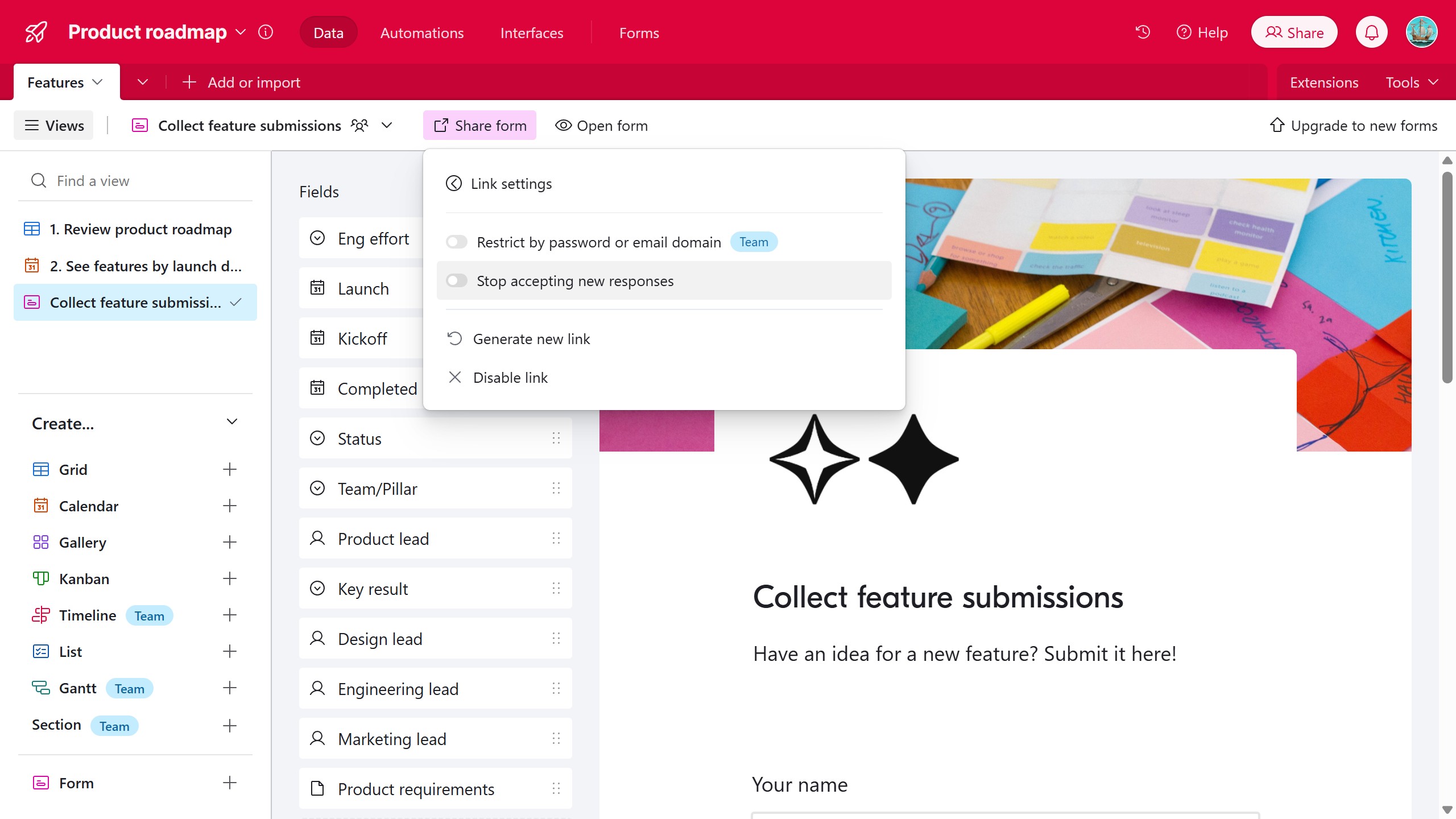 <p>Click &quot;Stop accepting new resposes&quot;</p>
