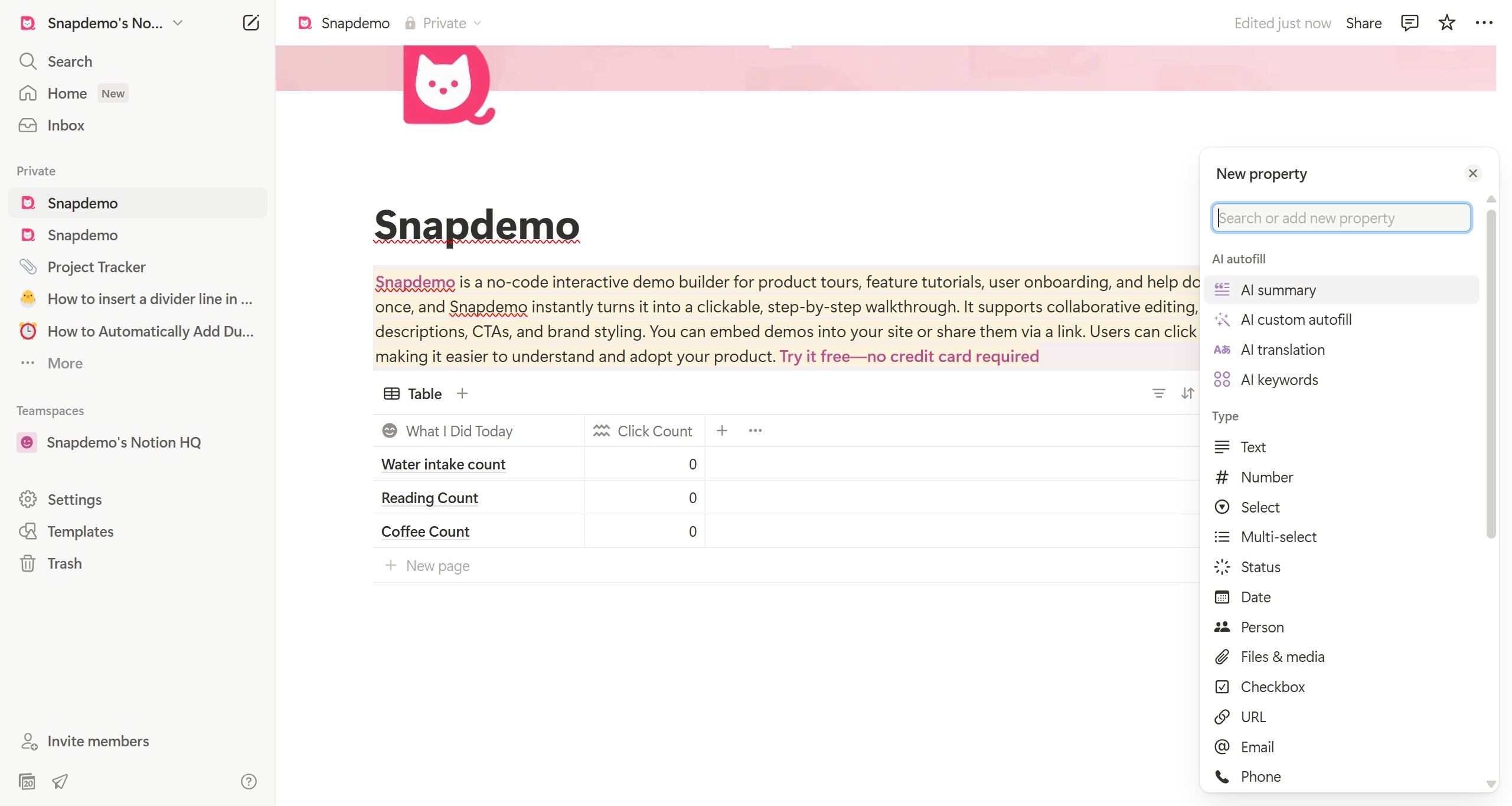 <p>Click the input</p>