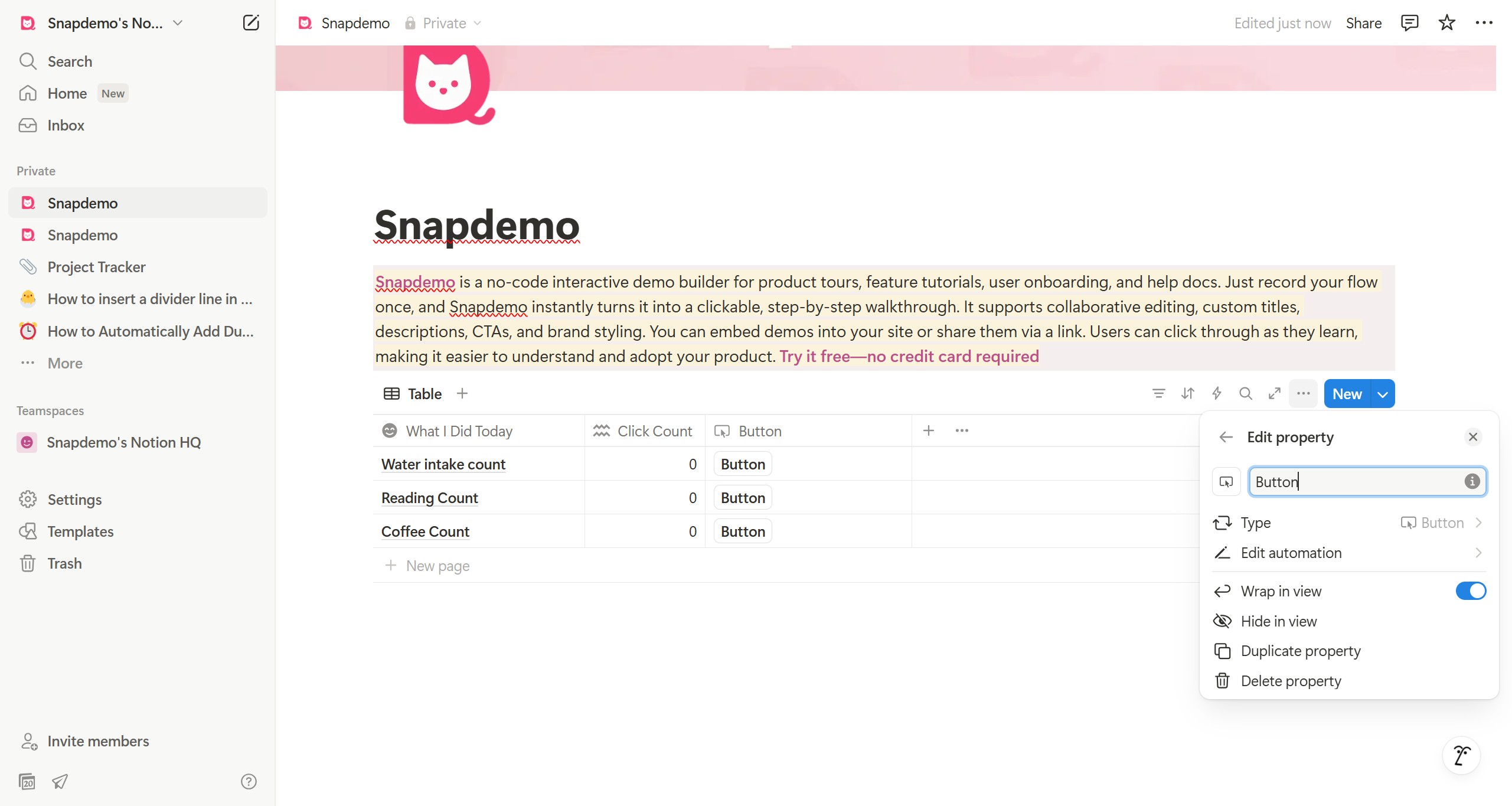 <p>Click the input</p>