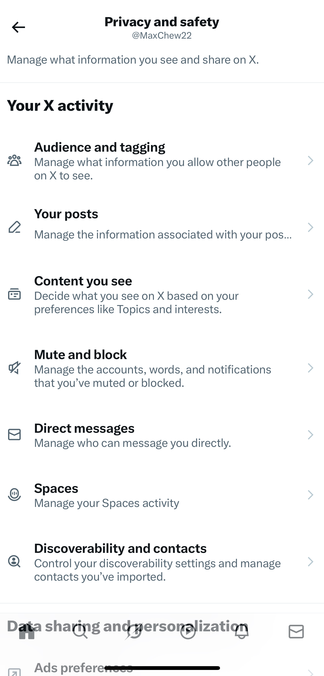<p>Click Audience and tagging.</p>