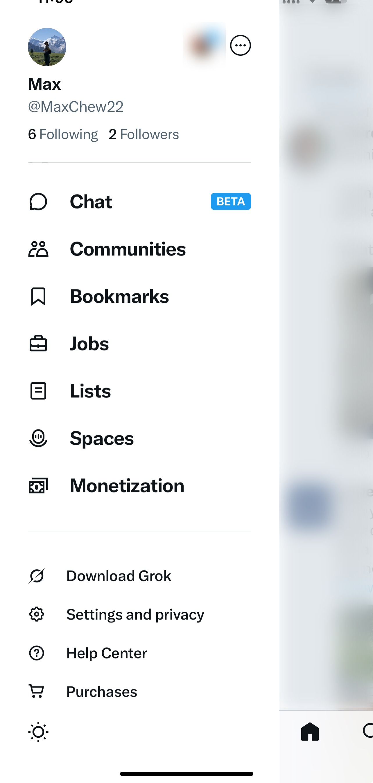 <p>tap your profile icon to open settings and privacy.</p>