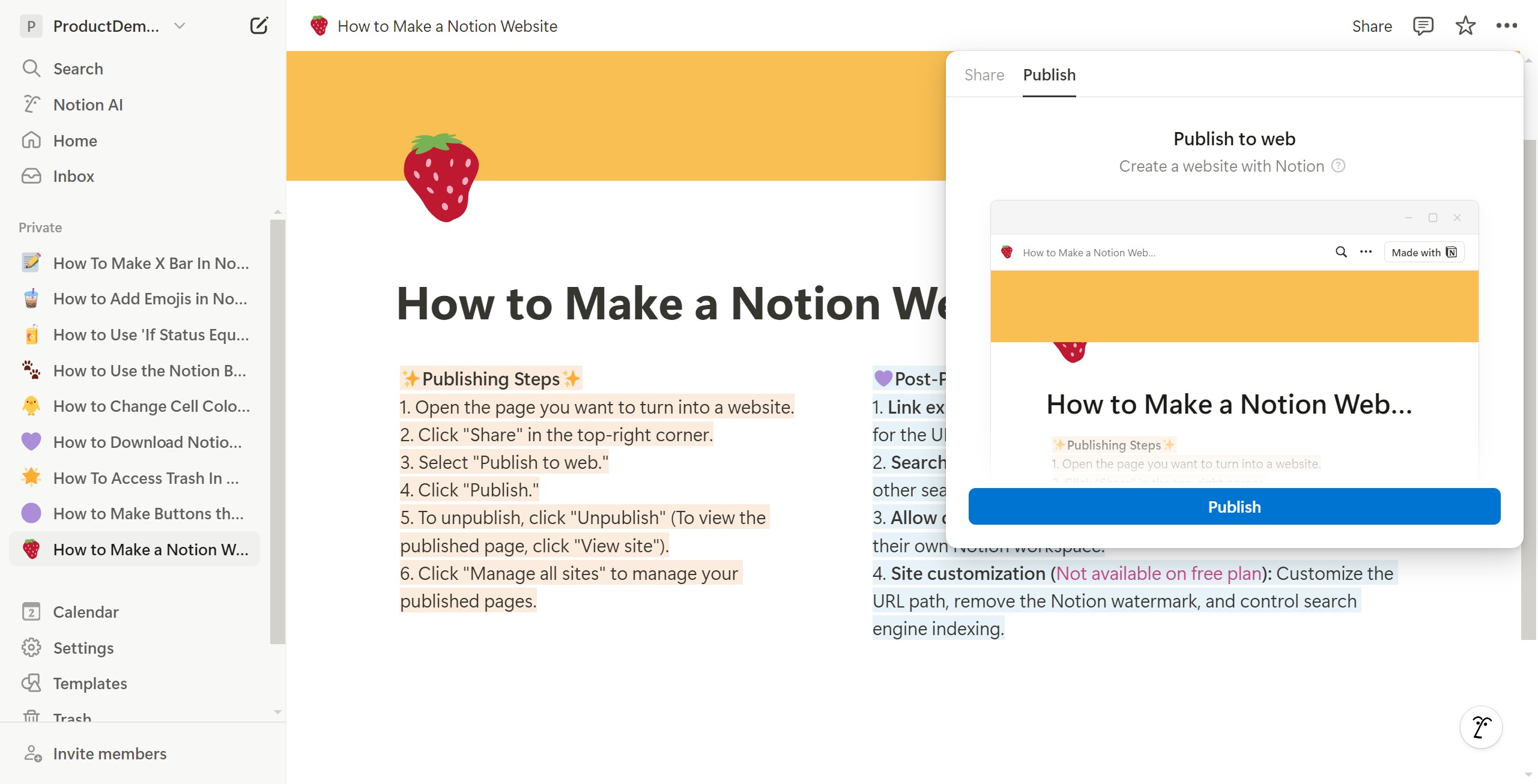<p>Click Publish.</p>