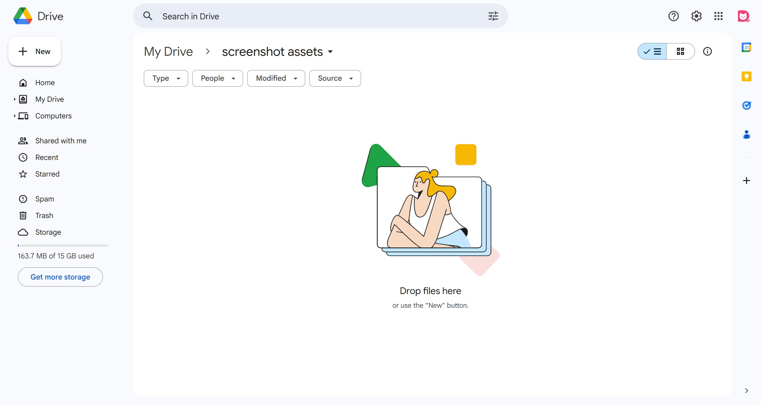 <p>Click "Drop files here
or use the “New” button."</p>