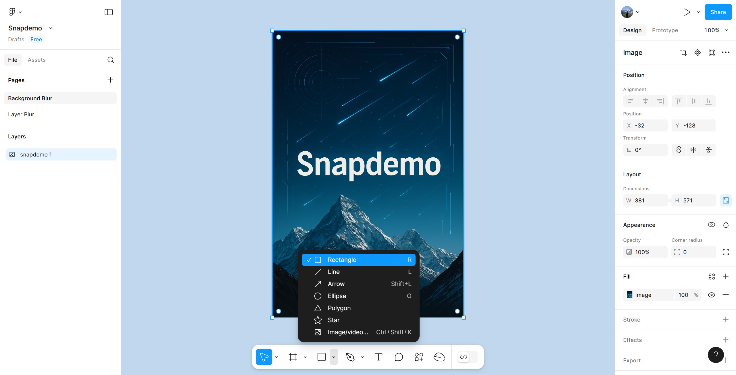<p>Select the shape you want to blur.</p>