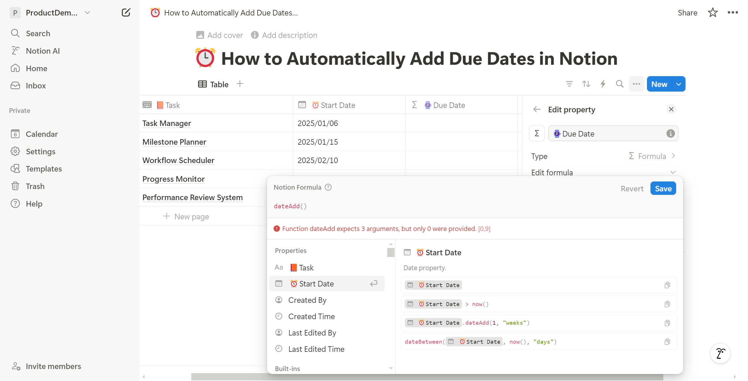 <p>Choose a reference date.</p>