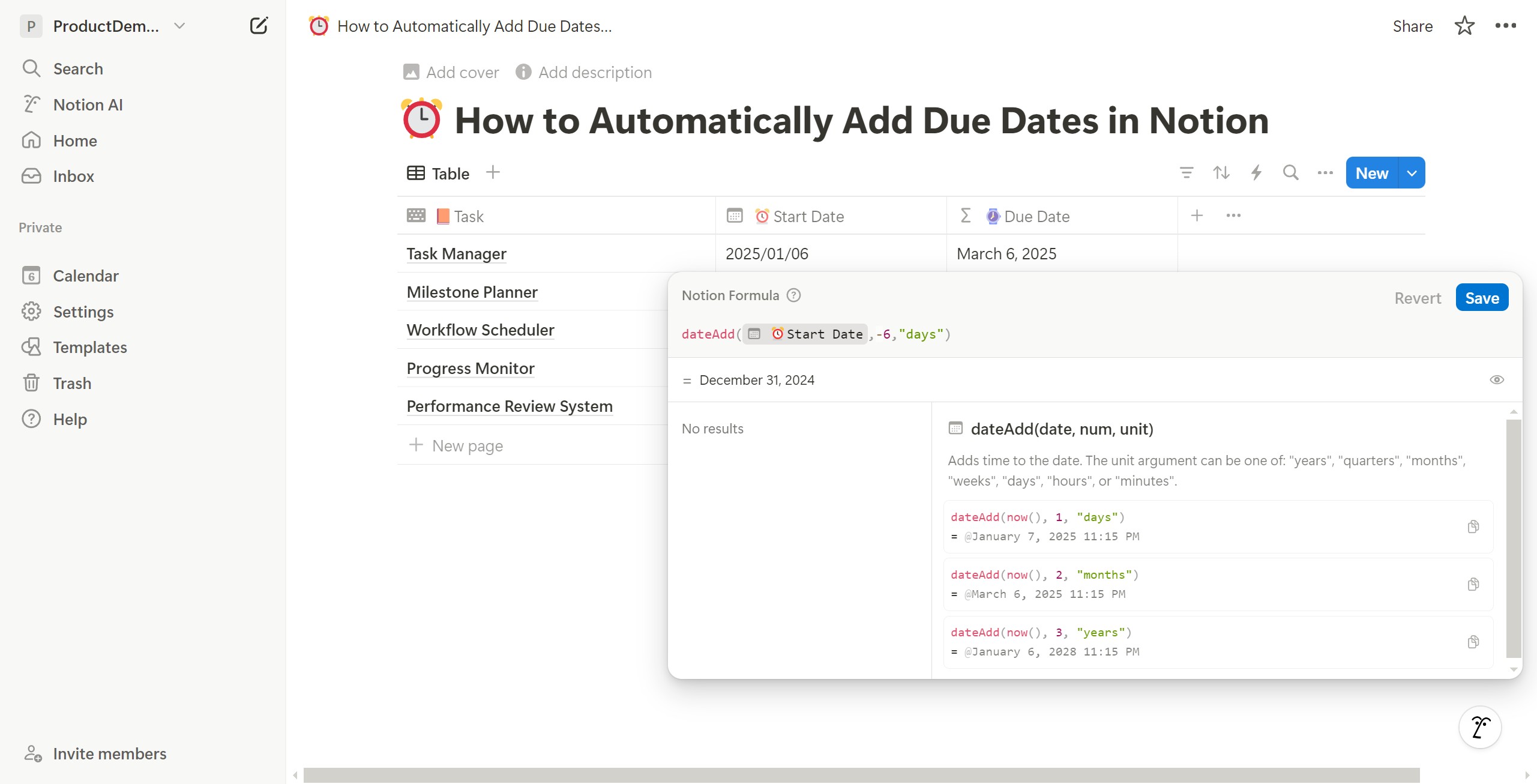 <p>Changing the number to a negative value represents how many days back the date will be.</p>