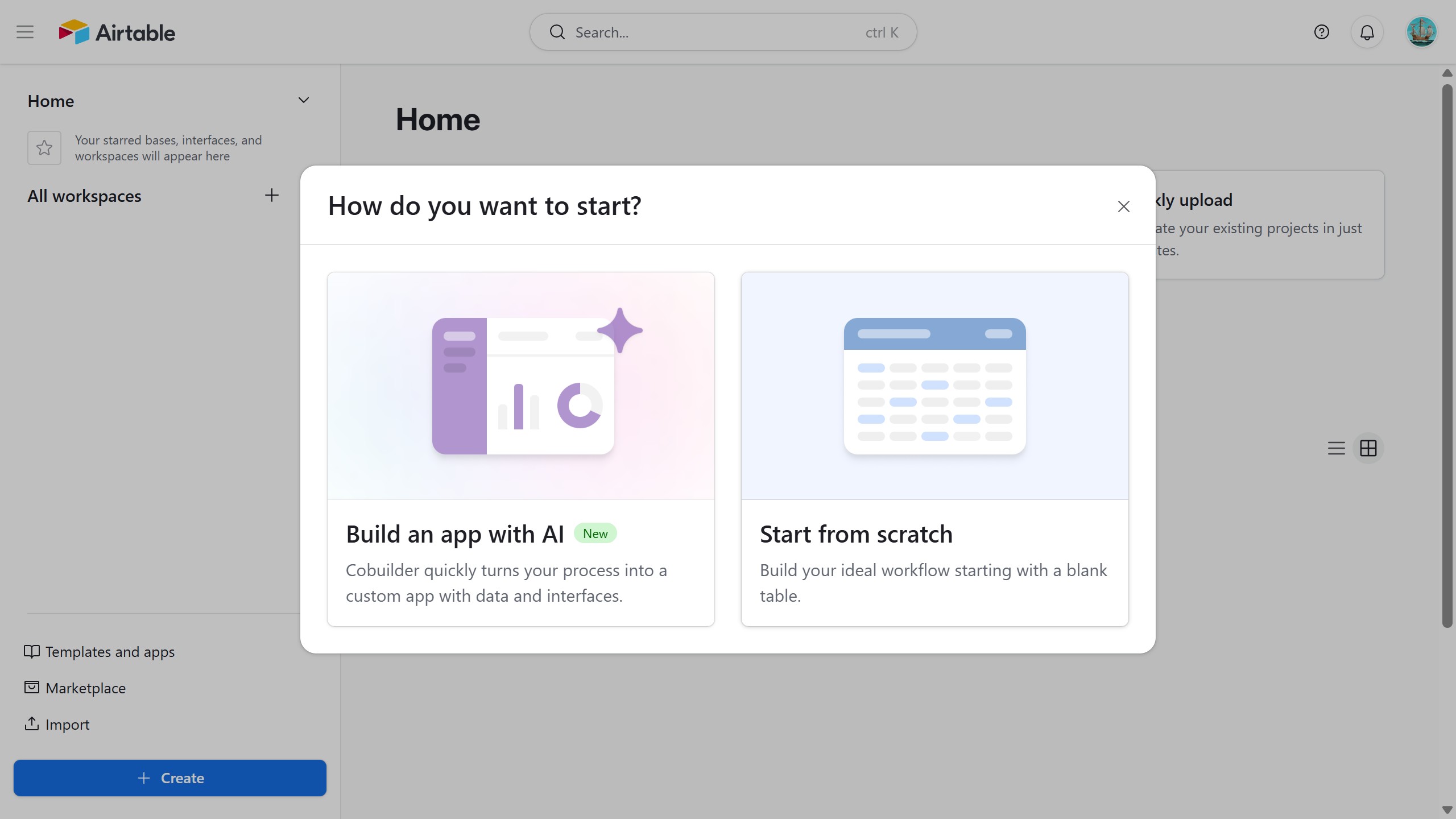<p>Click "Start from scratch"</p>