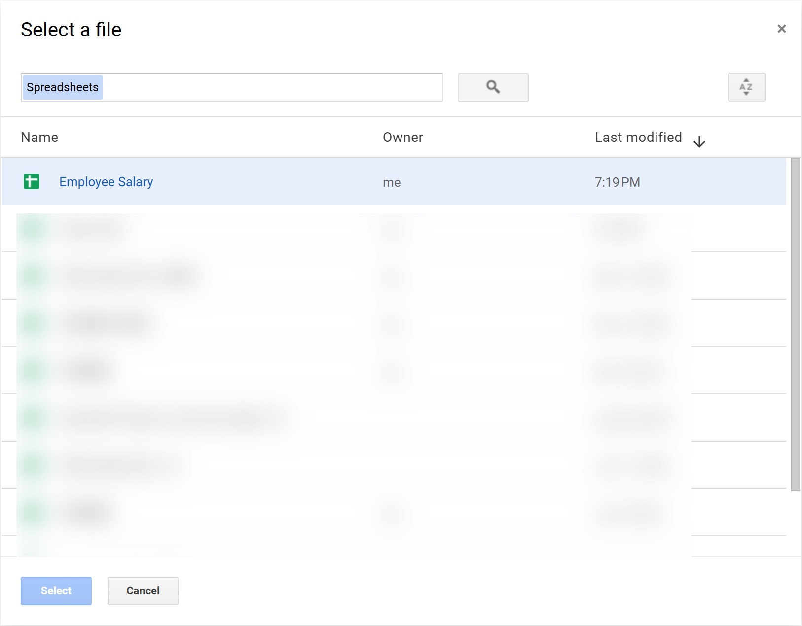 <p>Choose the table you want to import.</p>