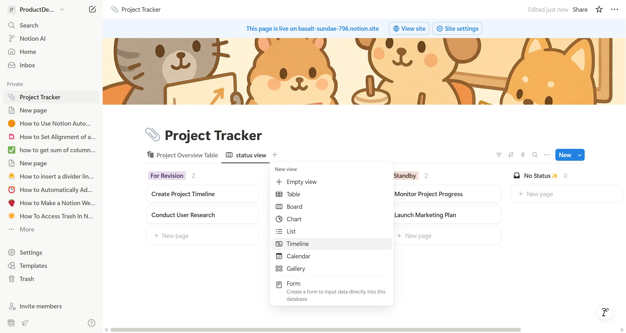 <p>The timeline making it easier to track progress over time.</p>