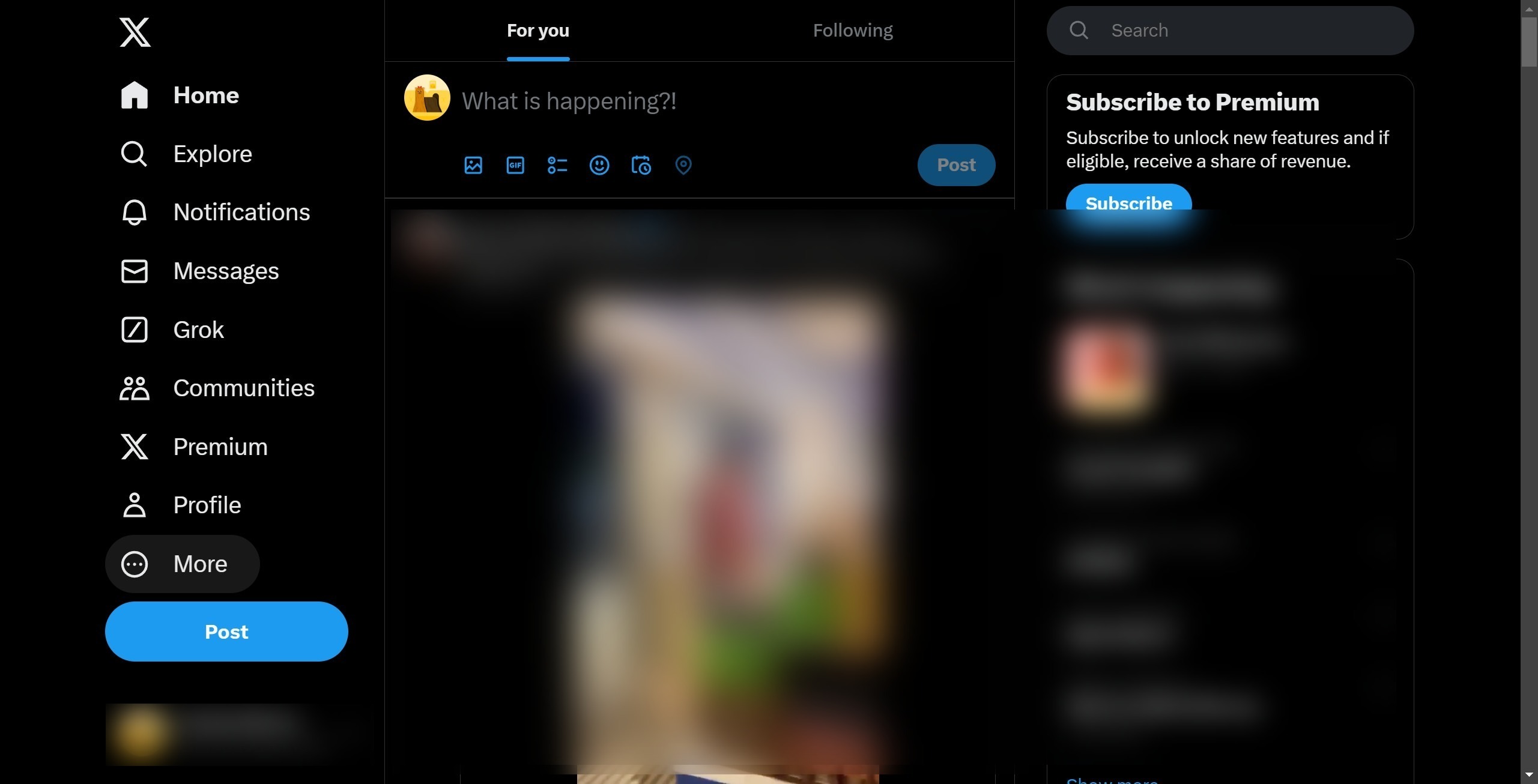 <p>After logging in, click on "More".</p>