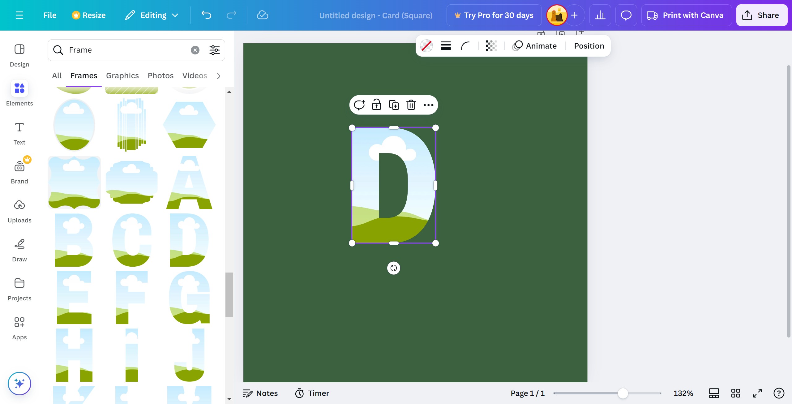 <p>Select the desired letter mask.</p>